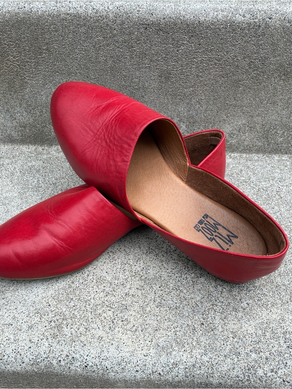 Miz Mooz Red Leather Slip-On Flats